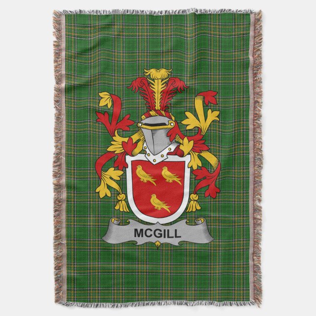 Cobertor Irish McGill, Casaco do Serviço Familiar de Armas  (Frente Vertical)