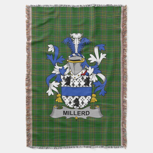Cobertor Irish MillerCasaco de Arms Family Crest Irlanda (Frente Vertical)