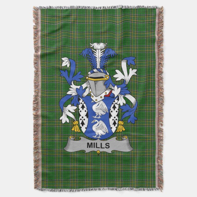 Cobertor Irish Mills Casaco de Armamento Family Crest Irlan (Frente Vertical)