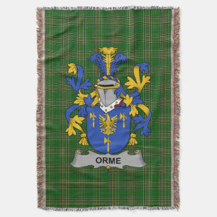 Cobertor Irish Orme Casaco de Armas Serviço Familiar Irland