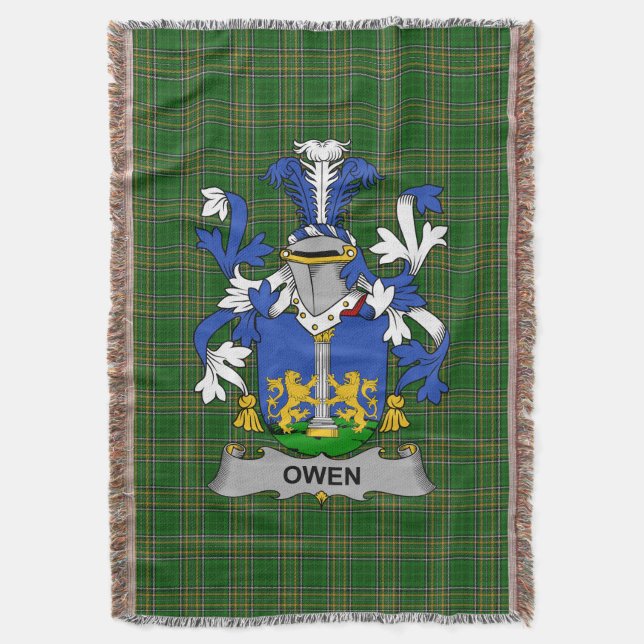 Cobertor Irish Owen Casaco do Armamentos Family Crest Irlan (Frente Vertical)