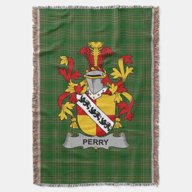 Cobertor Irish Perry Casaco of Arms Family Crest Irlanda (Frente Vertical)