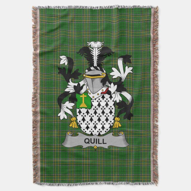 Cobertor Irish Quill Casaco do Armamento Family Crest Irlan (Frente Vertical)