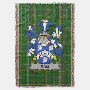 Cobertor Irish Ram Casaco do Serviço Familiar de Armas Irla