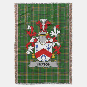 Cobertor Irish Sexton Casaco de Armas Serviço Familiar Irla