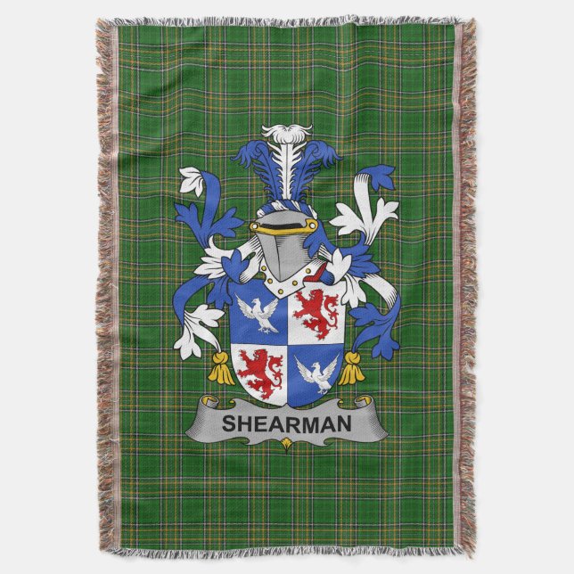 Cobertor Irish Shearman Casaco do Serviço Familiar de Armas (Frente Vertical)