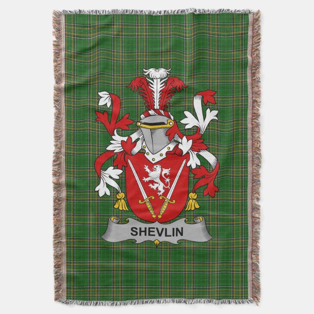 Cobertor Irish Shevlin Casaco do Serviço Familiar de Armas  (Frente Vertical)