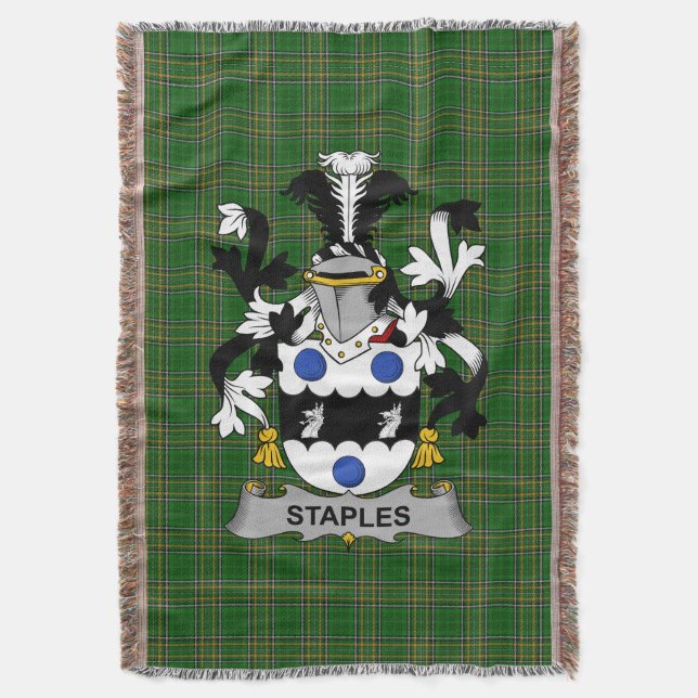 Cobertor Irish Staples Casaco do Serviço Familiar de Armas  (Frente Vertical)