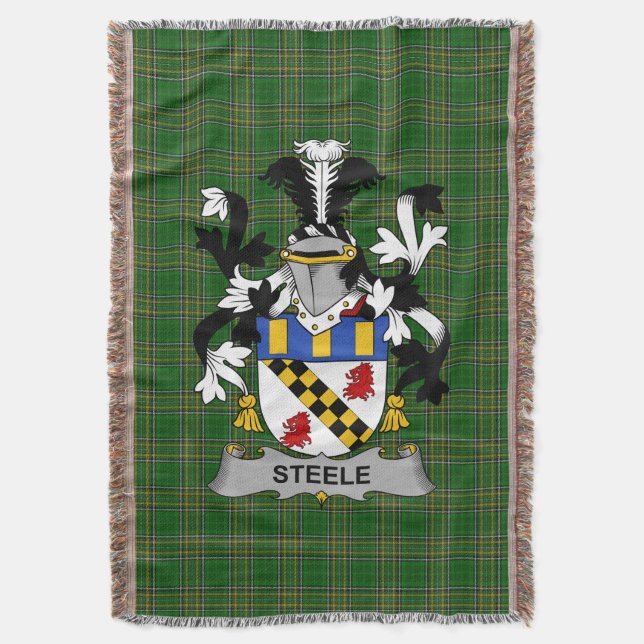 Cobertor Irish Steele Casaco do Serviço Familiar de Armas I (Frente Vertical)