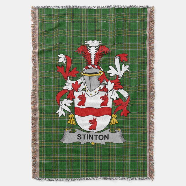 Cobertor Irish Stinton Casaco do Serviço Familiar de Armas  (Frente Vertical)