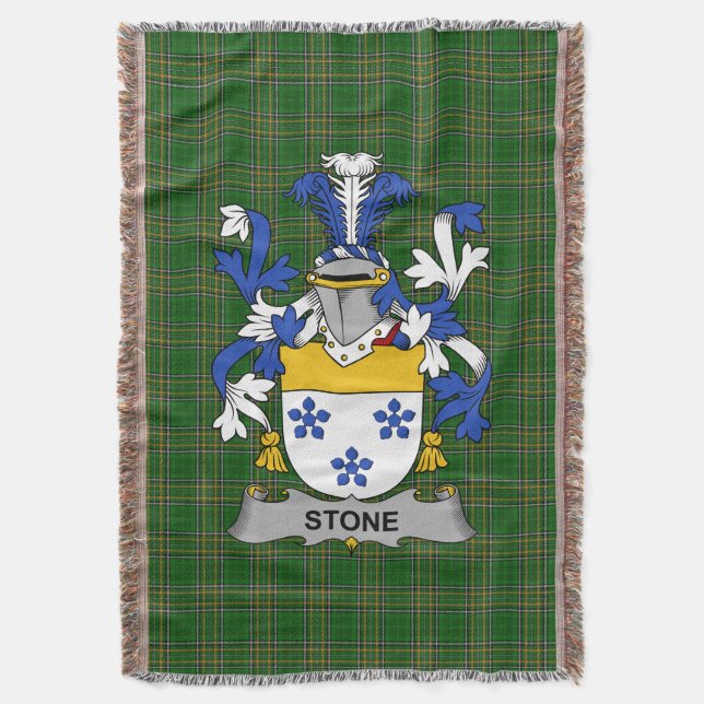Cobertor Irish Stone Casaco do Serviço Familiar de Armas Ir (Frente Vertical)