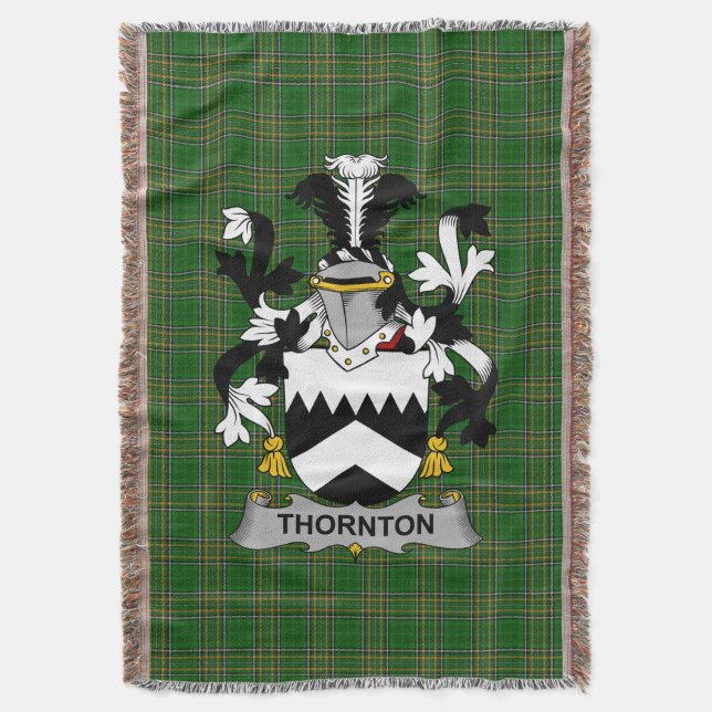 Cobertor Irish Thornton Casaco do Serviço Familiar de Armas (Frente Vertical)