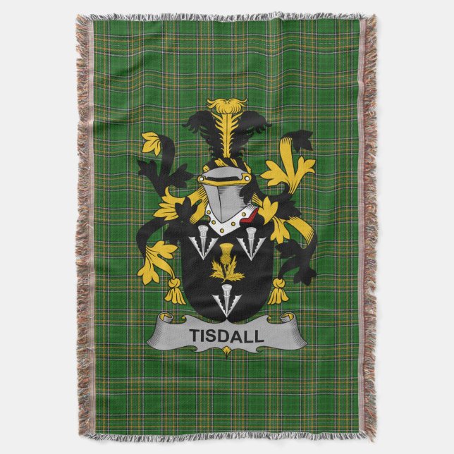 Cobertor Irish Tisdall ou Tisdale Casaco das Forças Familia (Frente Vertical)