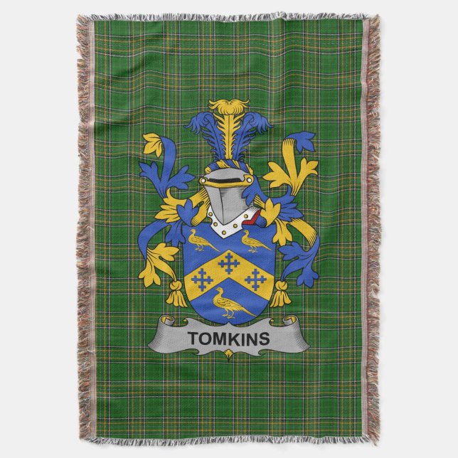 Cobertor Irish Tomkins Casaco do Serviço Familiar de Armas  (Frente Vertical)