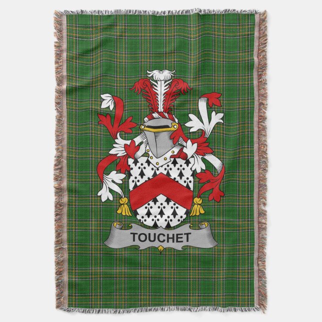 Cobertor Irish Touchet Casaco do Serviço Familiar de Armas  (Frente Vertical)