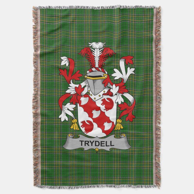 Cobertor Irish Trydell Casaco da Arms Family Crest Irlanda (Frente Vertical)