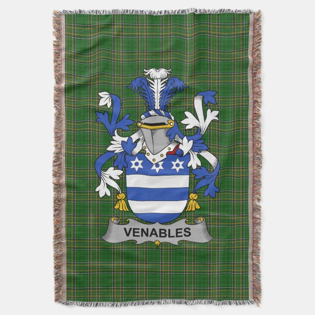 Cobertor Irish Venable Casaco do Serviço Familiar de Armas  (Frente Vertical)