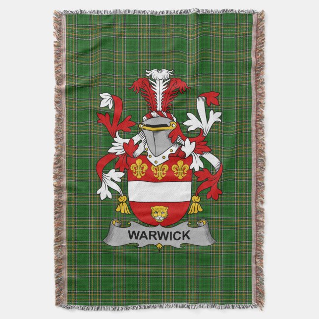 Cobertor Irish Warwick Casaco do Serviço Familiar de Armas  (Frente Vertical)