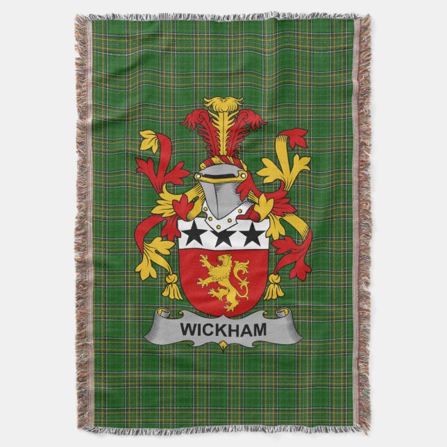 Cobertor Irish Wickham Casaco do Serviço Familiar de Armas  (Frente Vertical)