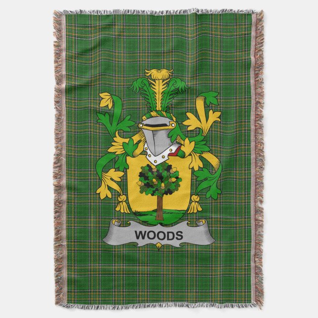 Cobertor Irish Woods Casaco do Serviço Familiar de Armas Ir (Frente Vertical)