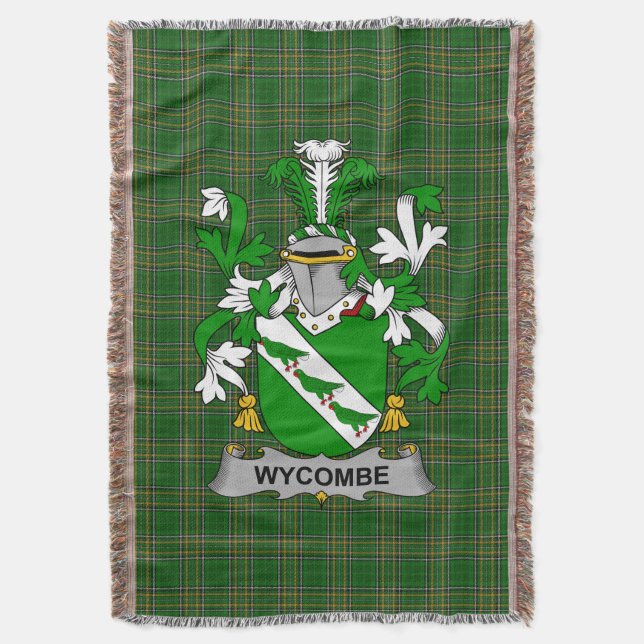 Cobertor Irish Wycombe Casaco do Serviço Familiar de Armas  (Frente Vertical)