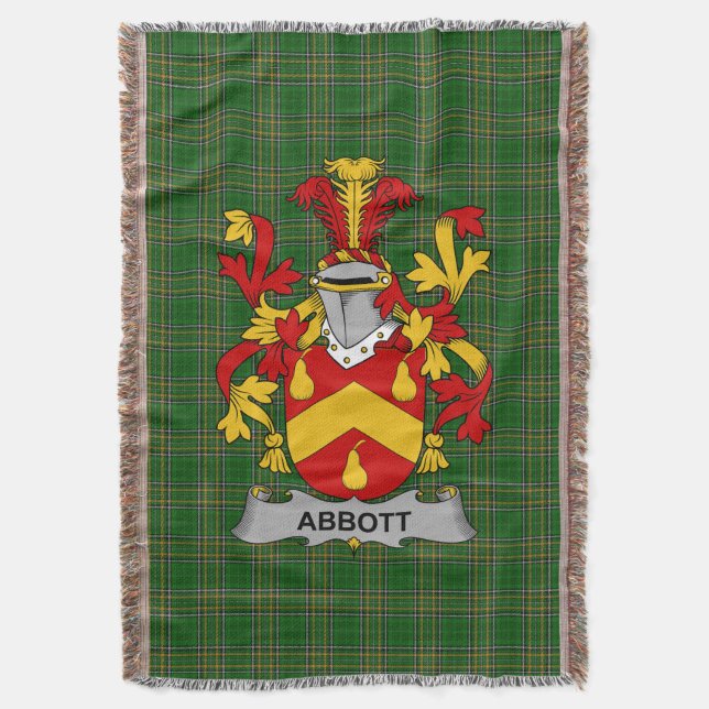 Cobertor Irlandês Abbott Casaco de Arms Family Crest Irland (Frente Vertical)