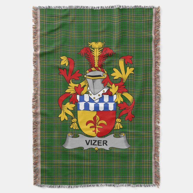 Cobertor Irlandês Vizer Casaco de Arms Family Crest Irlanda (Frente Vertical)