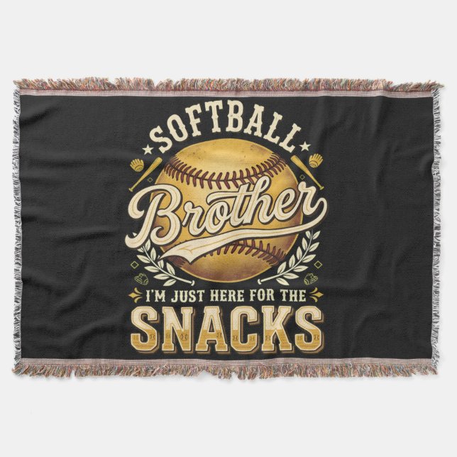 Cobertor Irmão de Softbol Divertido Lanches Esportes (Frente)