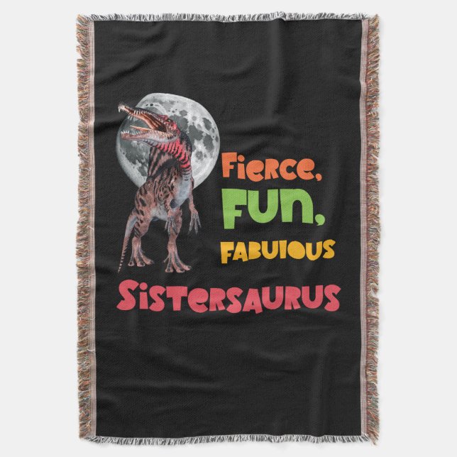 Cobertor IrmãsSaurus Esquadrão de Dinossauros Irmãs Combina (Frente Vertical)