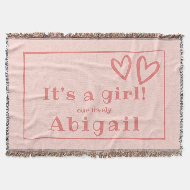 Cobertor It's a Girl, Pink, New family member (Frente)