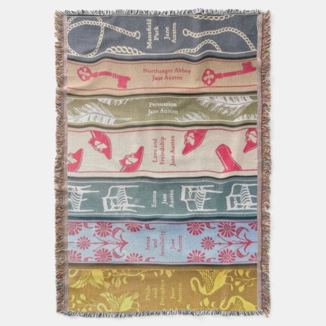 Cobertor Jane Austen Books Throw Blanket (Frente Vertical)