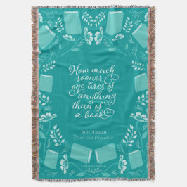 Cobertor Jane Austen Orgulho e Preconceito de Teal Floral B