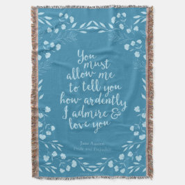 Cobertor Jane Austen Orgulho e Preconceito do Amor Floral