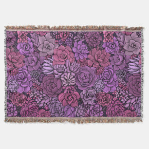 Cobertor Jardim de sucata em rosa e violeta