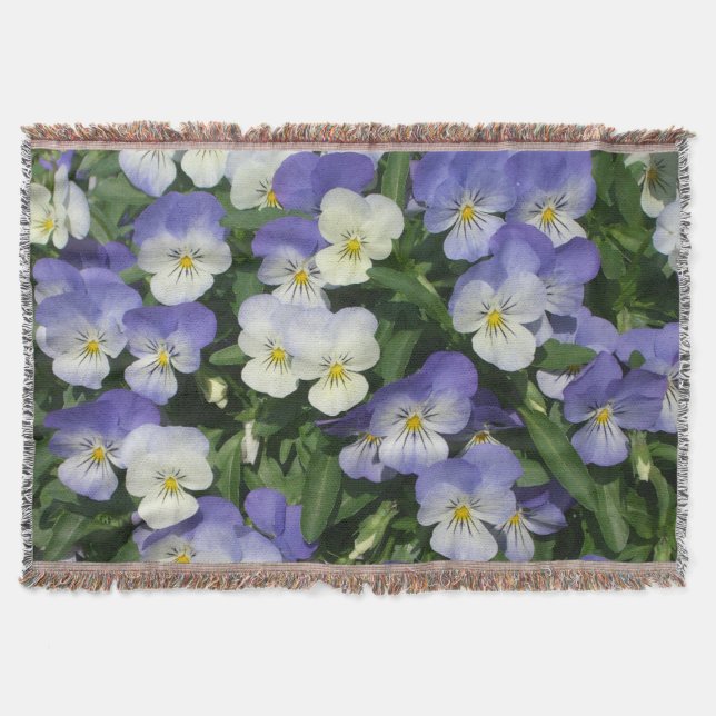 Cobertor Jardim Floral de Violetas Pensées (Frente)