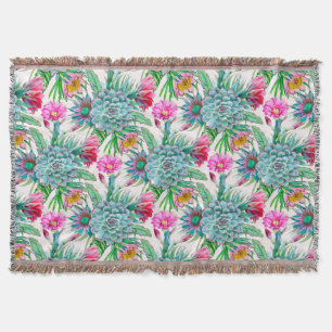 Cobertor Jardim tropical suculento