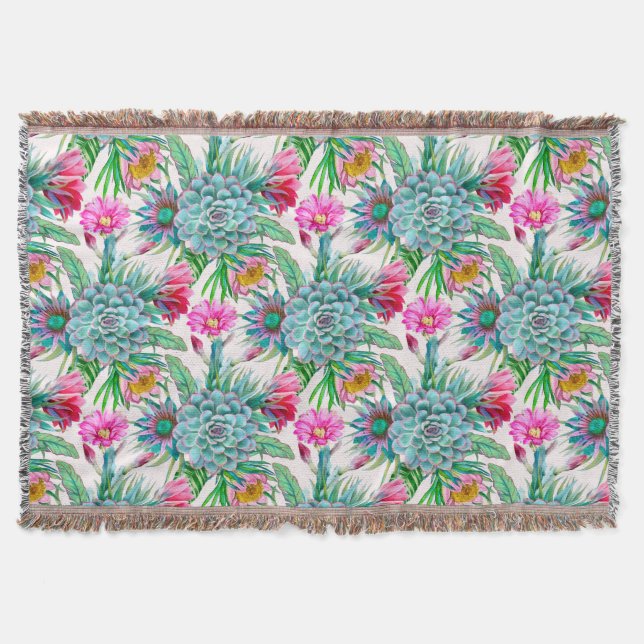 Cobertor Jardim tropical suculento (Frente)