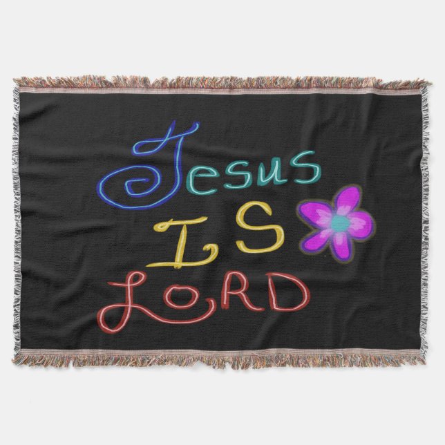 Cobertor Jesus is LORD Colorful Script Black (Frente)
