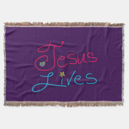 Cobertor Jesus Lives Purple 