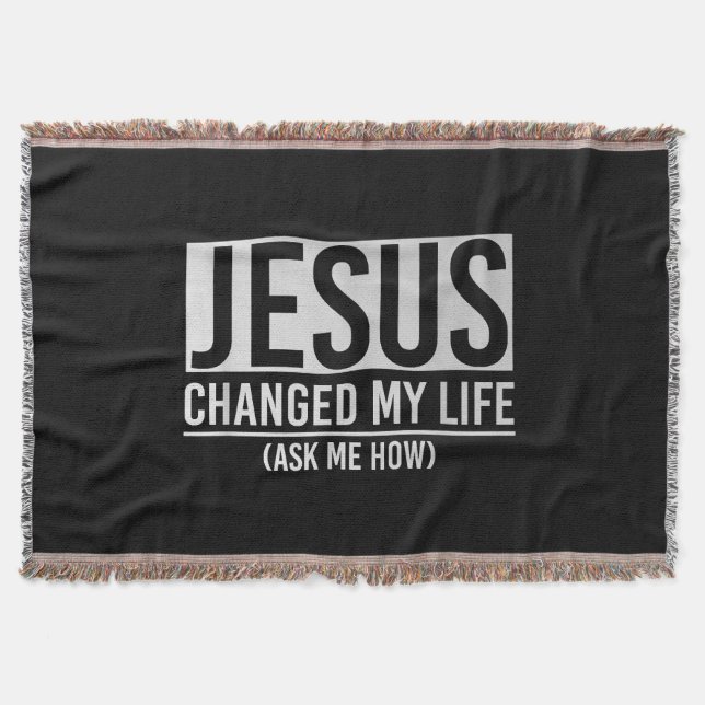Cobertor Jesus Mudou A Minha Vida Pergunte-Me Como Jesus (Frente)