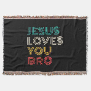 Cobertor Jesus Te Ama Irmão, Faith Cristã Engraçado Retro