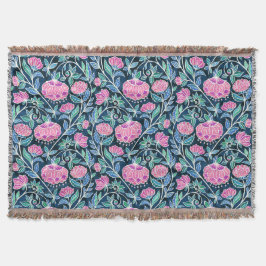 Cobertor Jewel Toned Boho Chalk Chintz Padrão Floral