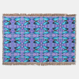 Cobertor Jogar Borboleta Azul Borboleta e Hidrangas