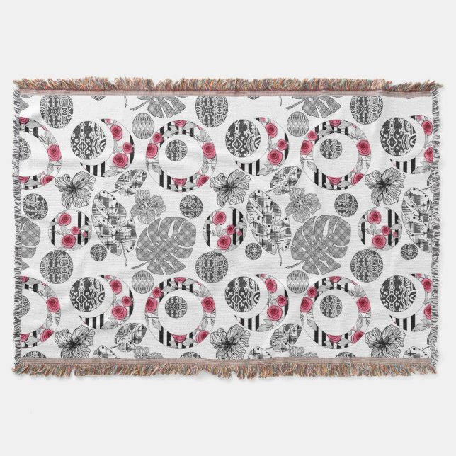 Cobertor Jogar cobertor, vermelho e preto, colagem, colagem (Frente)