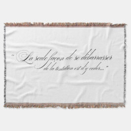 Cobertor Jogar em Aberto com texto de Script Francês