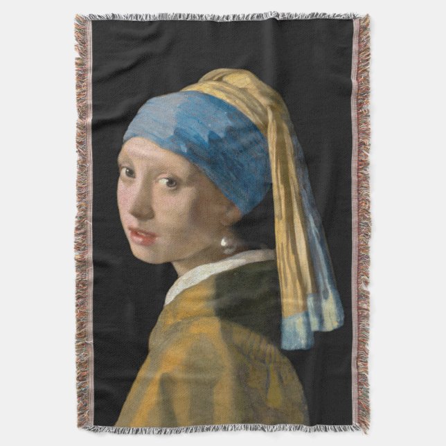 Cobertor Johannes Vermeer - Rapariga com um Ouriço de Pérol (Frente Vertical)