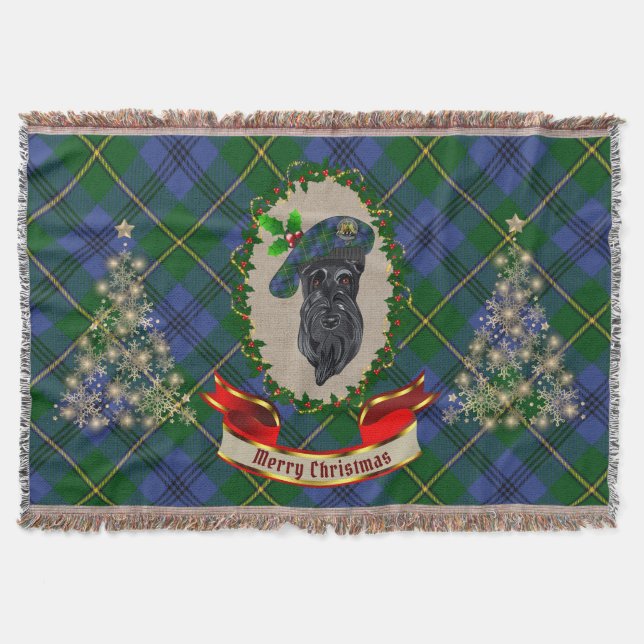 Cobertor Johnstone Scottie Dog Christmas Throw (Frente)
