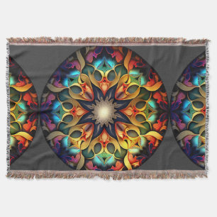 Cobertor Kaleidoscope Mandala Flower Design- 23091