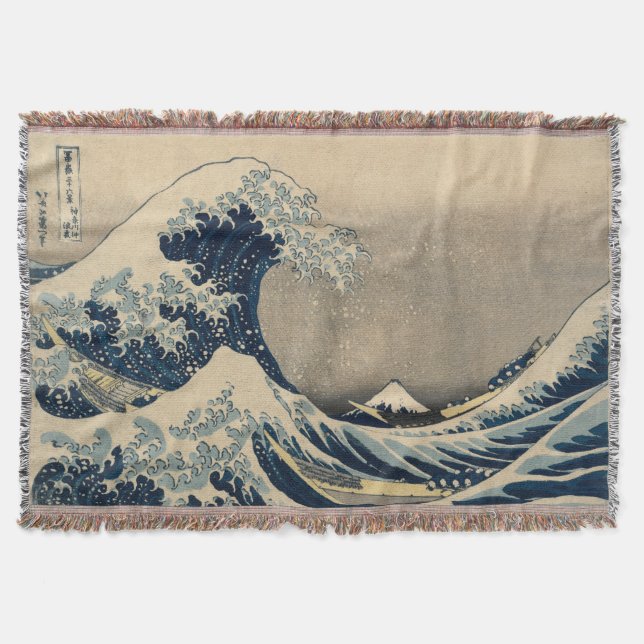 Cobertor Katsushika Hokusai. A onda do Excelente de Kanagaw (Frente)
