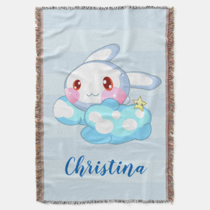 Cobertor Kawaii Bunny, Cloud & Star Personalizado